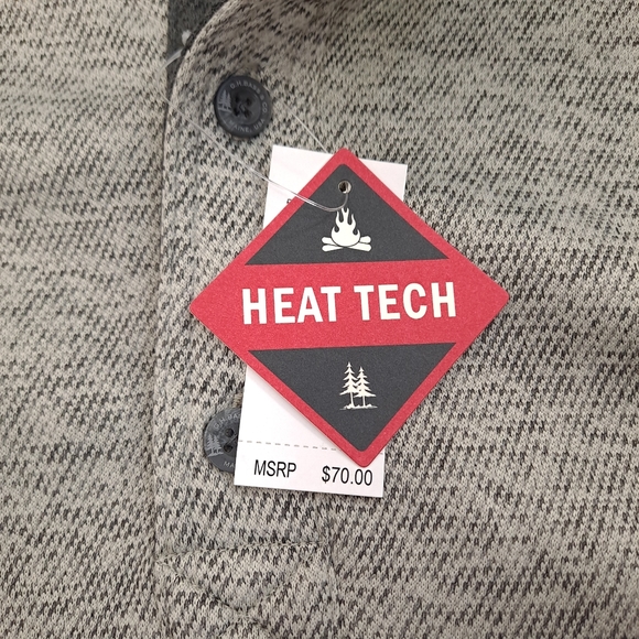 G.H. BASS Men's Sherpa Fleece Button Mock Sweater Moonstruck Heather Gray - 2X - Picture 7 of 10